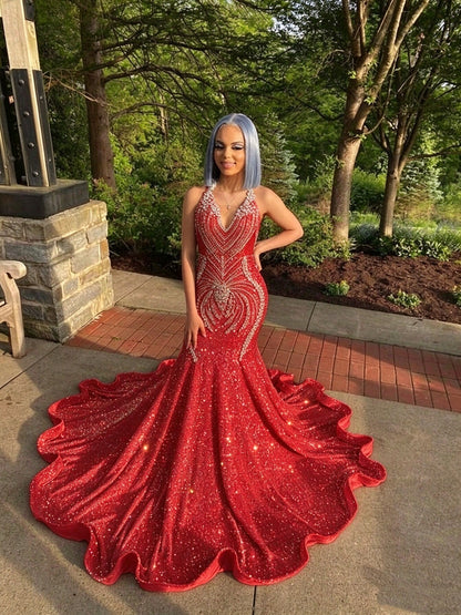 18 birthday outfit evening dress custom made black girl mermaid light blue prom gowns  Y887