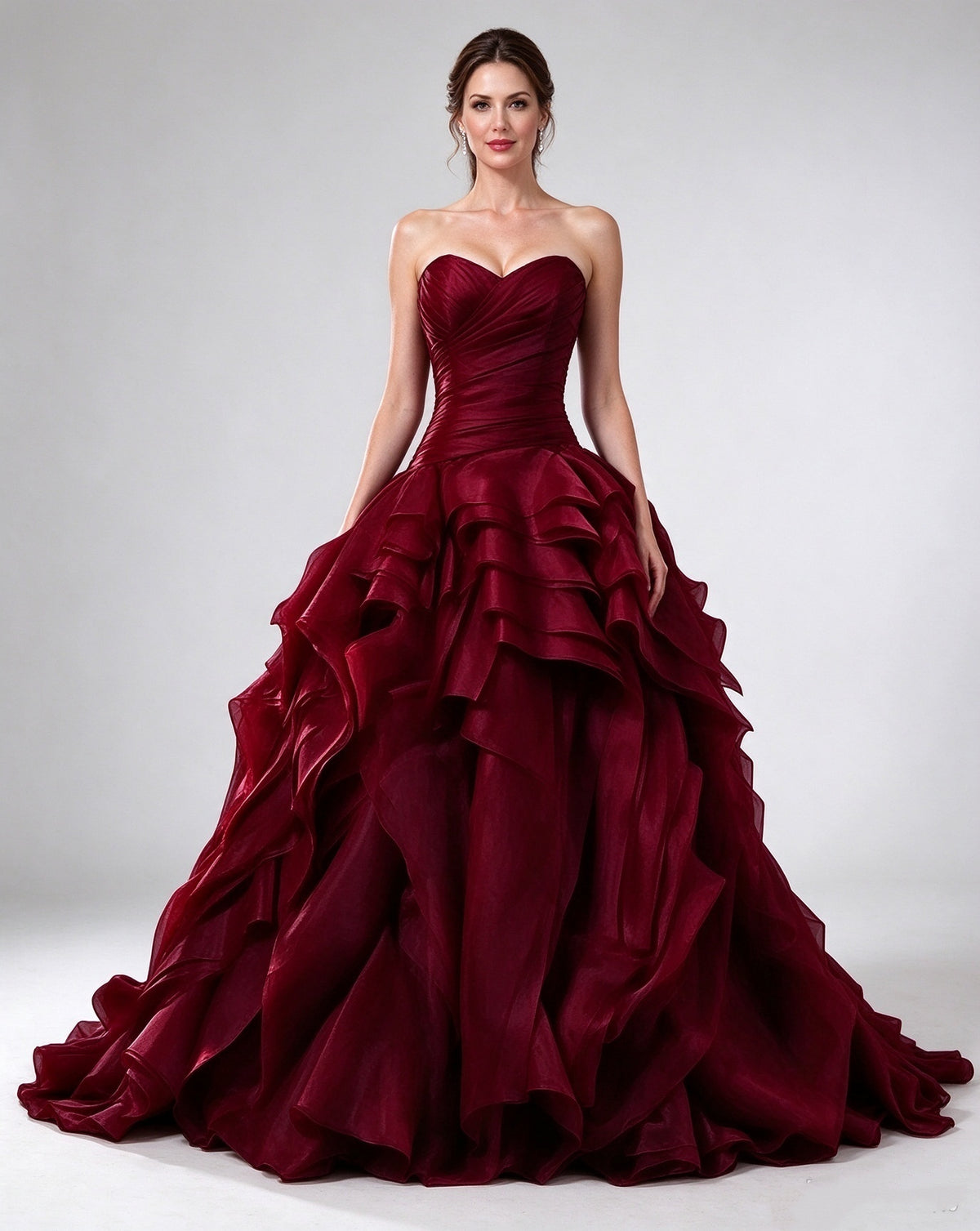 Burgundy Evening Gowns,Ball Gown Formal Dress,Evening Gowns For Teens Y1558