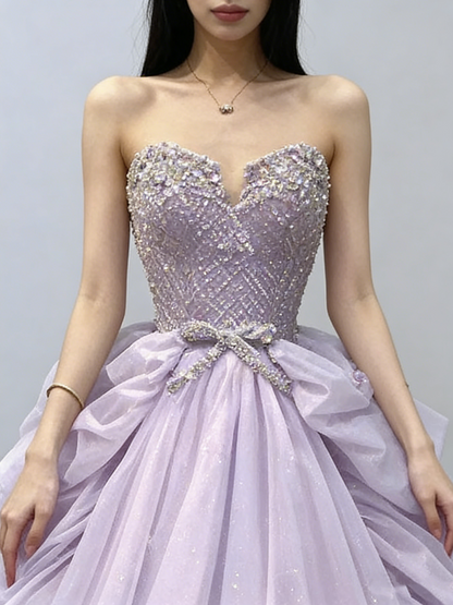 Elegant Purple Sweetheart A-line Prom Dress,Fairy Dress,Purple Princess Dress Y6651