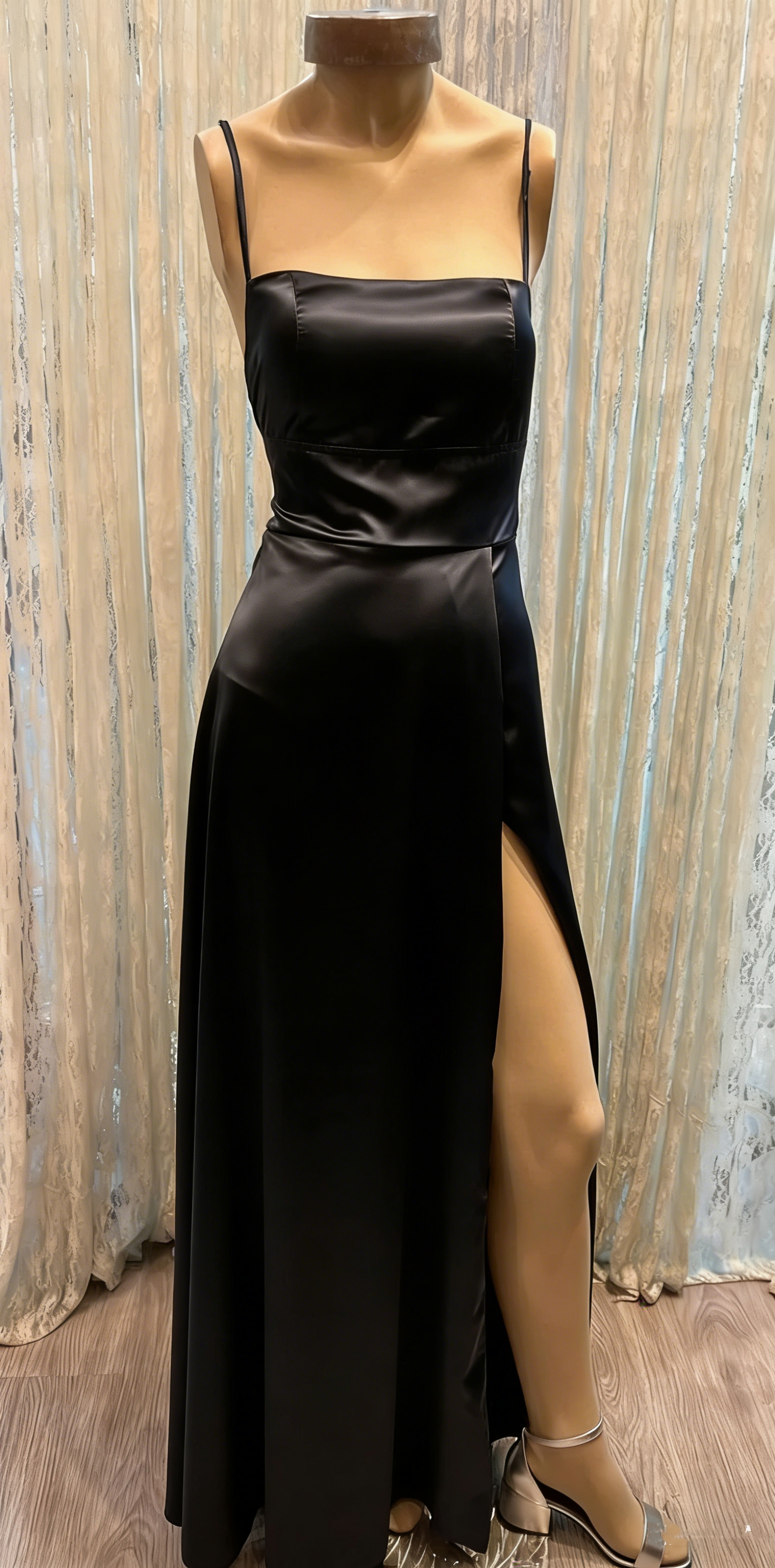 Classic A-line Navy Blue Prom Dress With Split,Simple Evening Dress For Teens Y6772