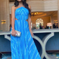 Chic Blue A-line Prom Dress,Blue Formal Gown Y6373