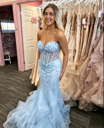 Elegant Black Sweetheart Mermaid Prom Dress,Mermaid Black Lace Formal Dress Y6160