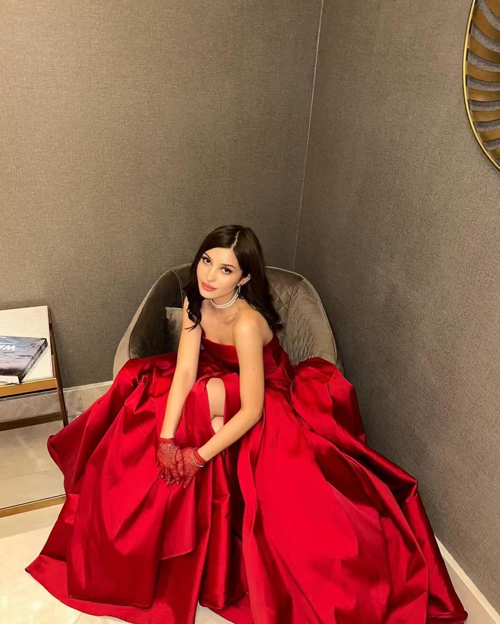 Beautiful Red Strapless Slit Party Evening Dress,Formal Satin A Line Prom Dress Y8170