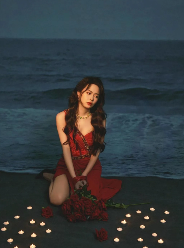 Charming Red One Shoulder Satin Beaded Mermaid Slit Prom Dress Long Evening Dress SP566