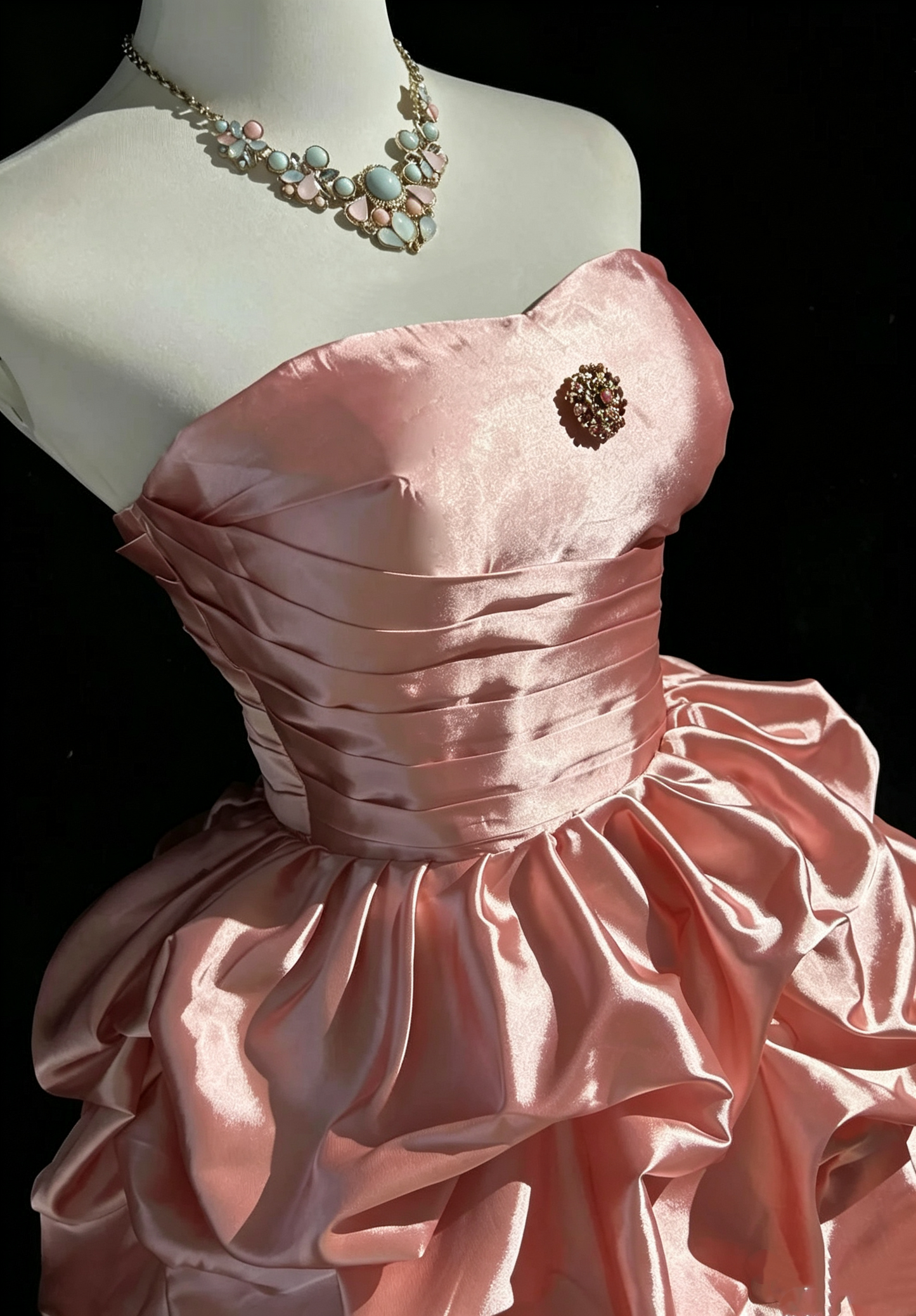 Cute Strapless Satin Pleated A Line Short 17th Birthday Outfits,Pink Short Homecoming Dress SP2925