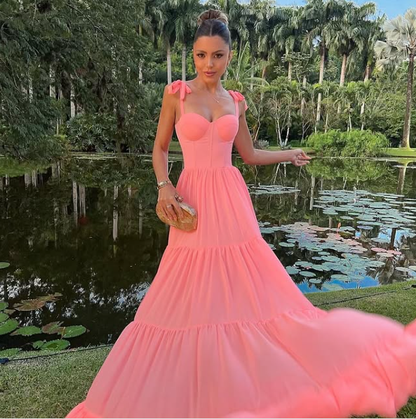 A-line Sleeveless Long Prom Dress, Evening Dresses Y1877