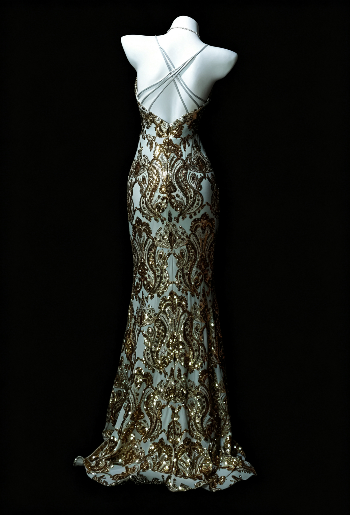 Vintage Spaghetti Straps Green Satin Sequin Beaded Mermaid Long Party Dress Birthday Prom Gown SP3163