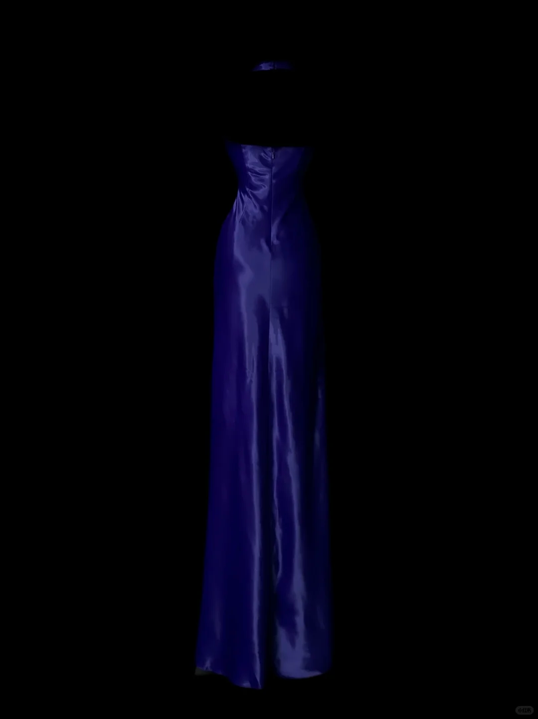 Elegant Halter V Neck Satin Sequin Mermaid Long Party Dress Blue Long Birthday Evening Dress SP4070