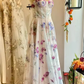 strapless a-line wedding dress with floral  Y6970