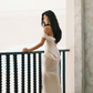 Charming Off Thes Satin Mermaid Evening Dress,White Prom Dress Wedding Dress Y8592
