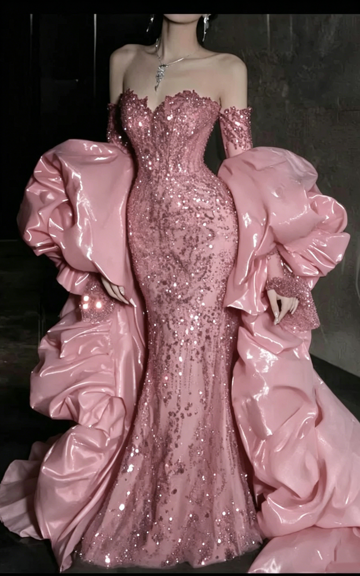 Luxurious Red Off The Shoulder Sequin Beaded Mermaid Long Birthday Party Dress Prom Gown SP1676