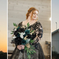 Glamorous Black Lace Wedding Dress,Gothic Bridal Gown Y7353