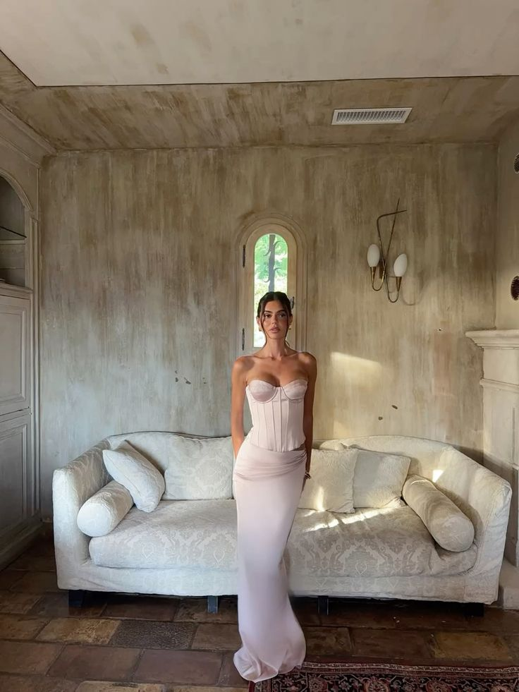 Sweet Pink Strapless Satin Mermaid Evening Dress Birthday Outfits SP788