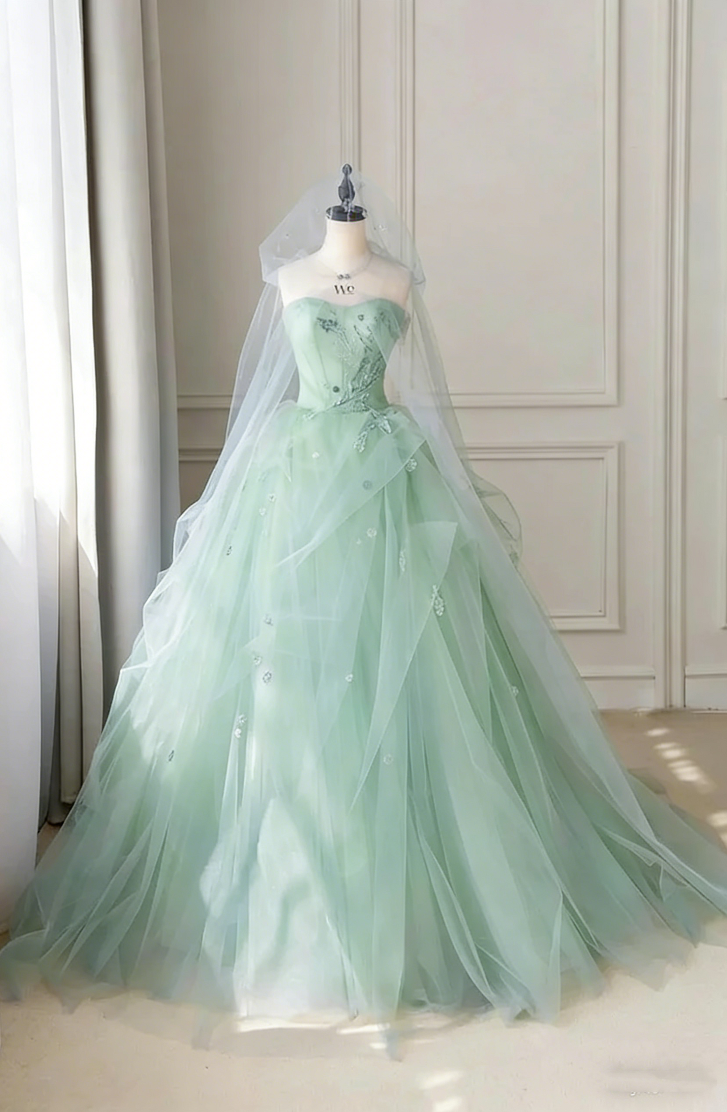 Fantasy Blue Tulle Ball Gown,Blue Sweet 16 Dress,Fairy Dress  Y2398