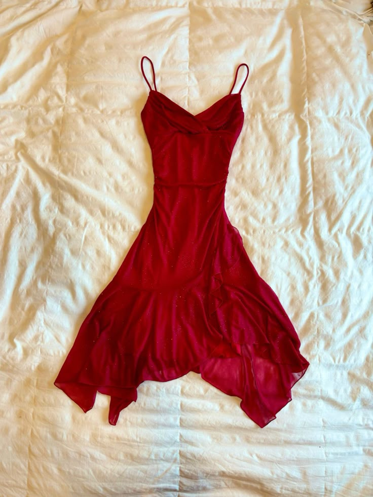 Pretty Red Spaghetti Straps V Neck Homecoming Dress Mini Party Dress Y8931