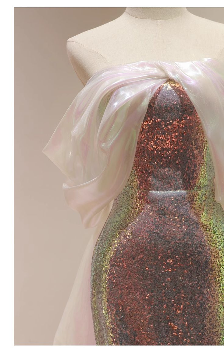 Charming Sequins Mermaid Evening Dress Shiny Long Prom Dress Y7687