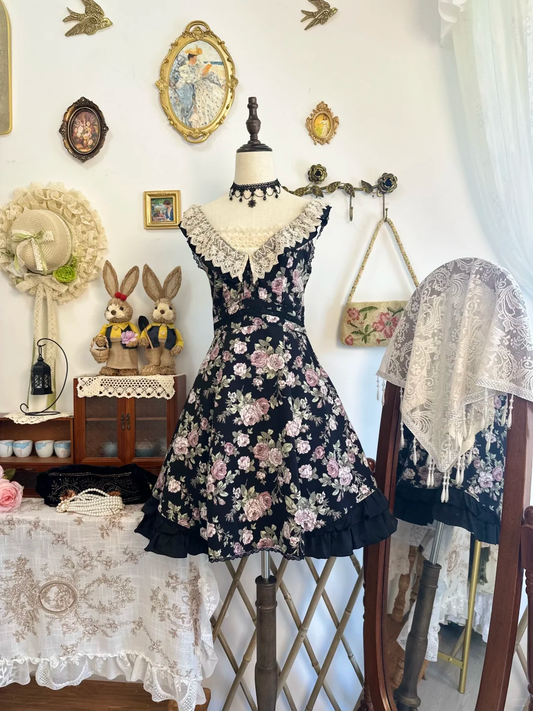 Vintage Lace Chiffon Printed Floral A Line Short Graduation Homecoming Dress Formal Birthday Outfits Y9495
