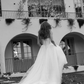 Romantic White A Line Tulle Prom Dress,Formal Wedding Dress Y8084