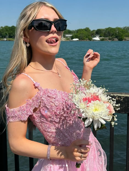 Pink Off Shoulder Fluffy Lace Appliques Floral Long Prom Dress,Evening Dress Y7846