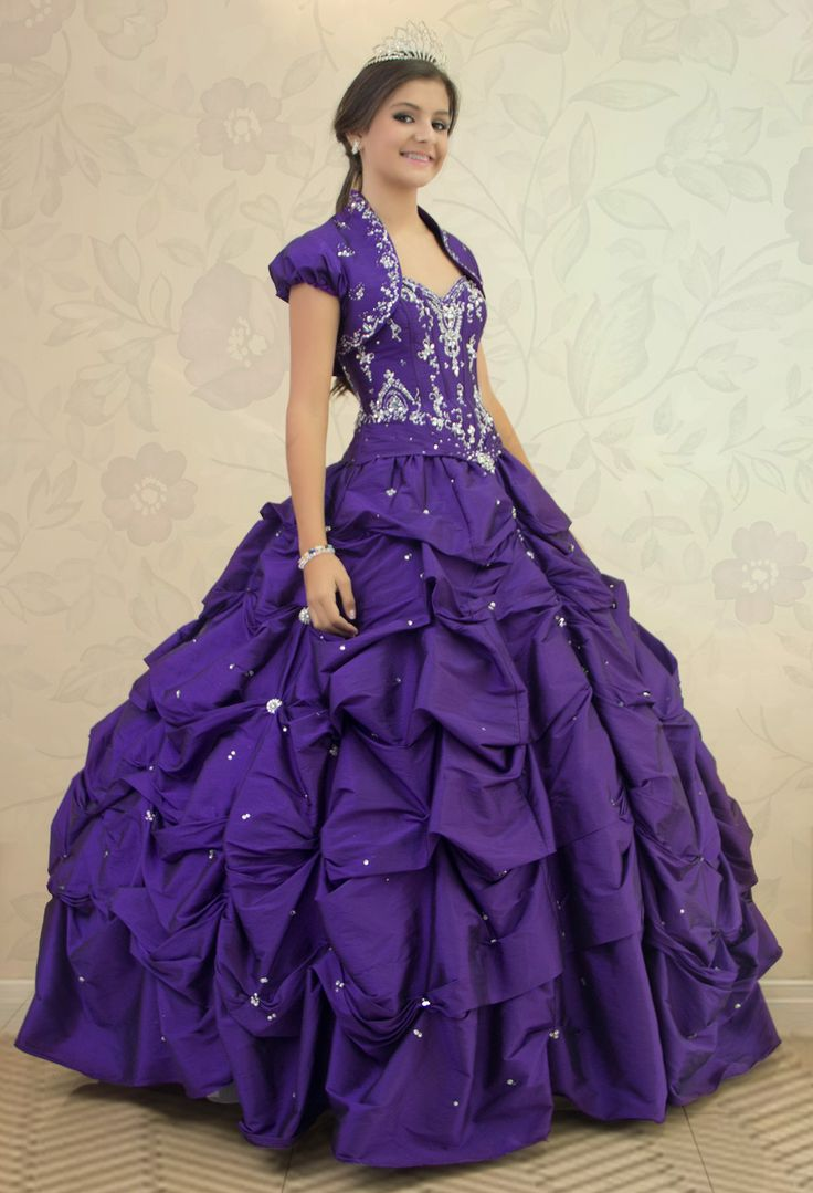 Gorgeous Purple Quinceanera Dress Satin Pleated Beaded Sweet 16 Dress Ball Gown SP2122