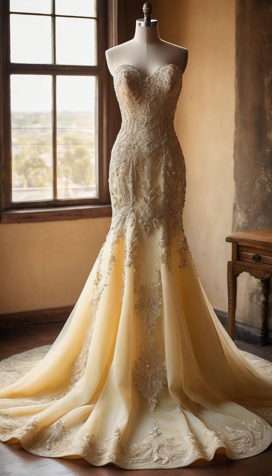 Elegant Sweetheart Neck Tulle Beaded Appliques Mermaid Long Party Dress Prom Gown SP672