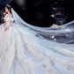 Fairy Romantic Off Shoulder White Wedding Dress Sweep Train Y6878
