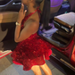 Red Sequin A-line Homecoming Dresses,Sparkly Sequin Cocktail Dresses Y4239