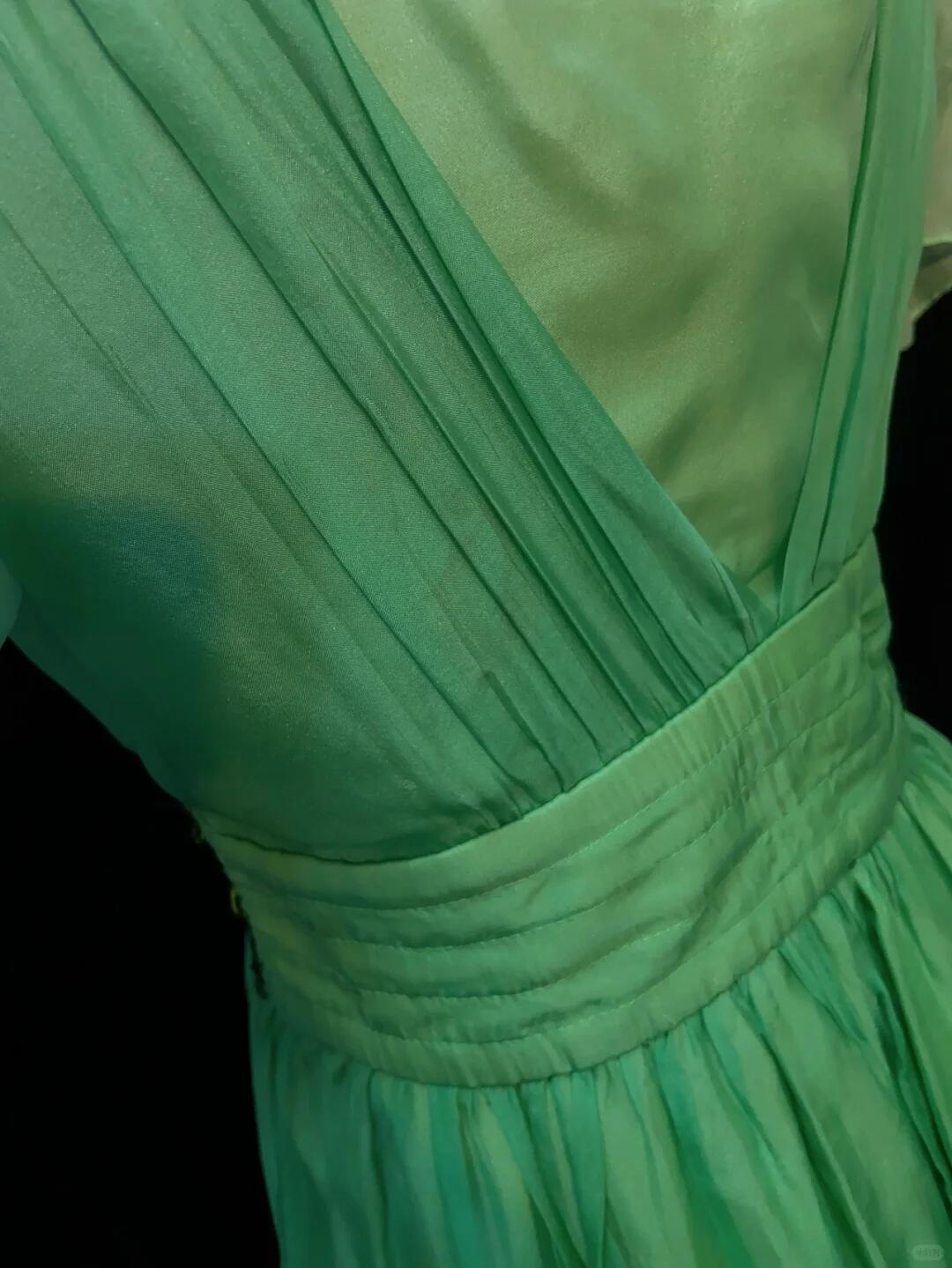 Vintage Green Chiffon Beaded A Line Short 7th Grade Homecoming Dress,Mini Birthday Dress SP2914