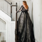 Glamorous Black Lace Wedding Dress,Gothic Bridal Gown Y7353