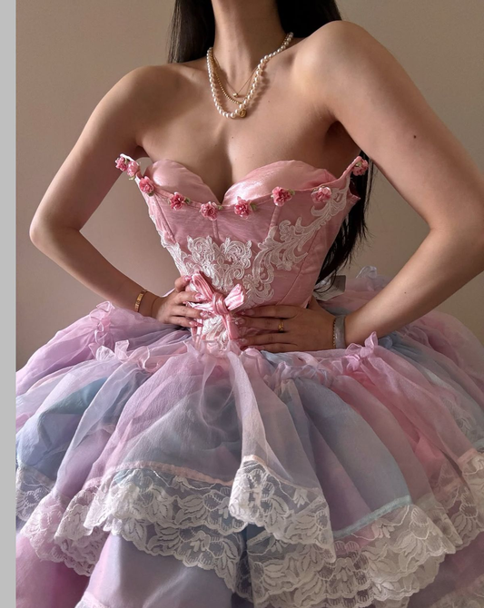 Pretty Sweetheart Neck Tulle Lace Pink Graduation Homecoming Dress Short 15th Birthday Outfits Y9435