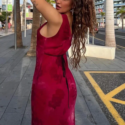 Elegant Deep V Neck Print Floral Evening Dress,Prom Gown Y4548