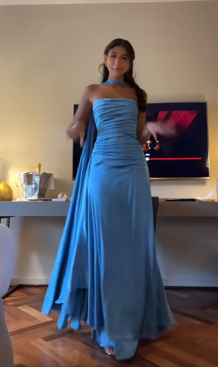 Elegant Blue Prom Dress,Chic Blue Evening Dress  Y7442