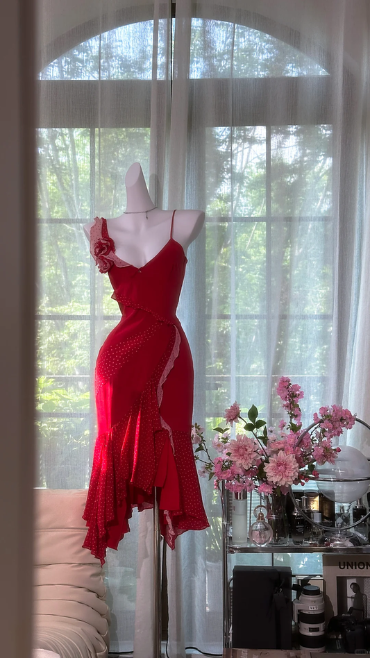 Sexy Red V Neck Ruffles Short Homecoming Dress 15th Birthday Outfits SP2188