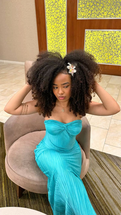 Unique Turquoise Satin Mermaid Long Party Dress Sweetheart Neck  Long Wedding Guest Dress SP3652