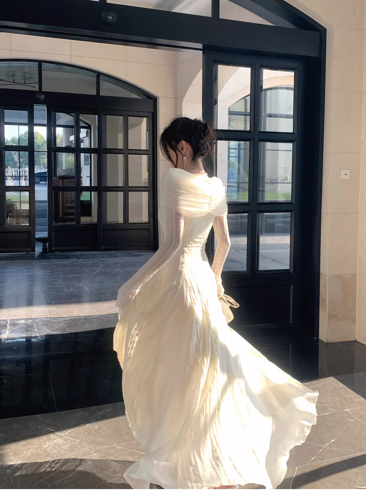 Elegant Off The Shoulder Tulle Lace A Line Long Birthday Prom Dress Party Dress SP1502