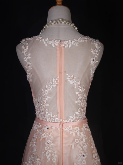Elegant Pink Tulle Lace Appliques A Line Short Graduation Homecoming Dress Mini Birthday Dress SP2827