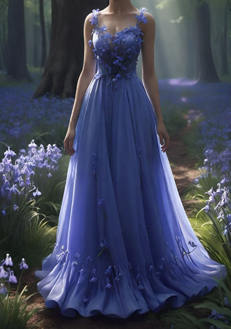 Fairy Purple Chiffon Appliques Prom Dress Long Evening Dress Y8387