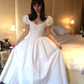 Simple White A-line Prom Dress,White Dance Dress Y4712