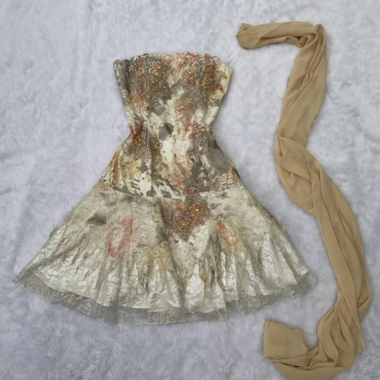 Cute Strapless Apricot Lace A Line Short Homecoming Dress Birthday Outfits Y9716