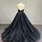 Stunning, Alternative Black Gown, Off The Shoulder Ball Gown Gothic Unconventional Wedding Dress,Y2477