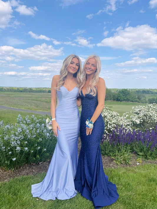 Gorgeous Mermaid Satin Beaded Evening Dress,Long Prom Dress Y8237