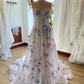 strapless a-line wedding dress with floral  Y6970