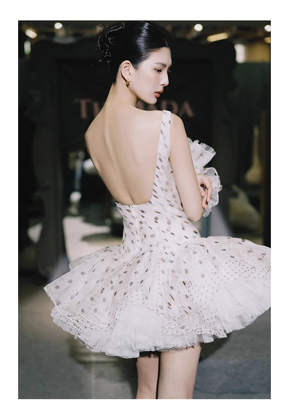 Pretty Square Neck A Line Tulle Formal Homecoming Dress Short Birthday Outfits Y9562