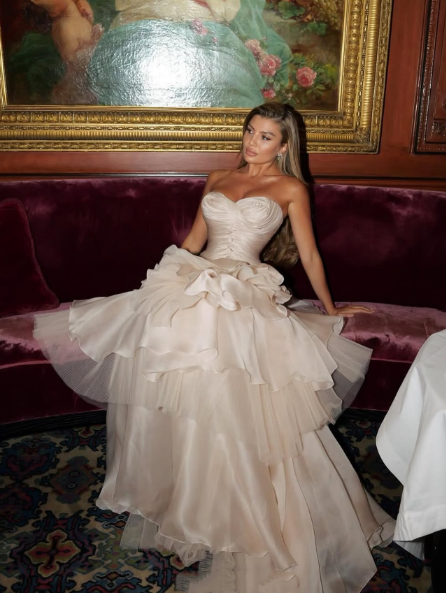 Classy Sweetheart Neck Pink Pleated Organza Layered Mermaid Evening Dress Long Birthday Prom Dresses SP1020