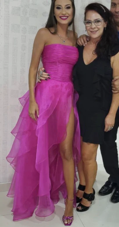 Hot Pink Simple Strapless Evening Dress Long Prom Dress Y7980
