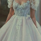 Elegant White Tulle Corset Prom Dress Lace Embroidery For Girls Y50