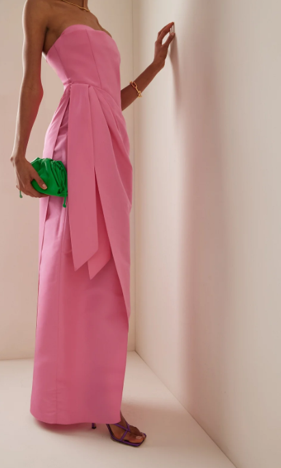 Elegant Strapless Pink Floor Length Prom Dress Evening Dress Y8406