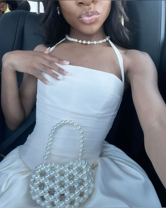 Sexy Halter Satin White A Line Short Homecoming Dress Cocktail Dress Y9819