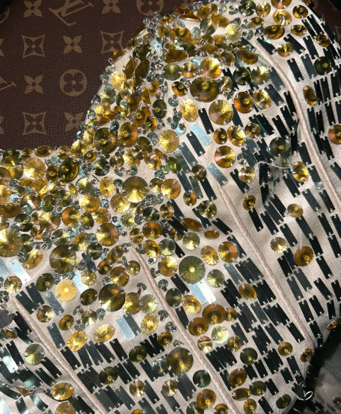 Gorgeous Green Strapless Tulle Sequin Beaded Mermaid Party Dress Long Prom Gown SP949