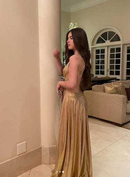 Fashion Gold Deep V Neck Long A Line Prom Evening Dress Y7943